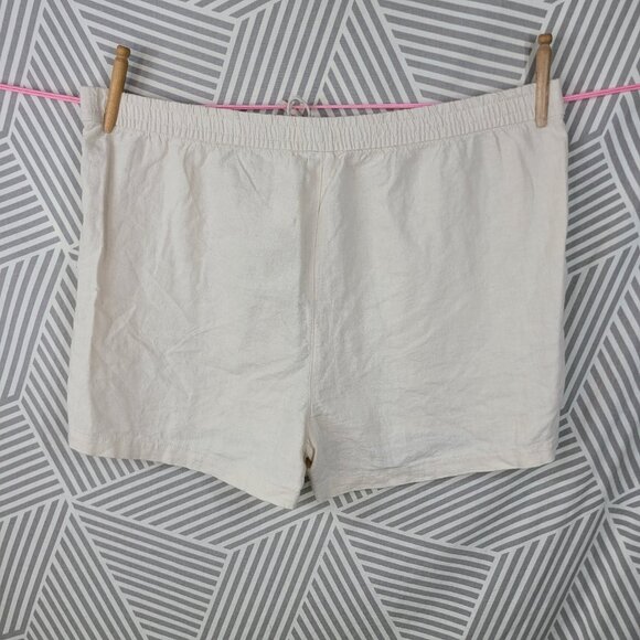 NEW J CREW Shorts Plus XXL Linen Drawstring Casual Pull On Drawstring Tan Beige - Picture 6 of 8